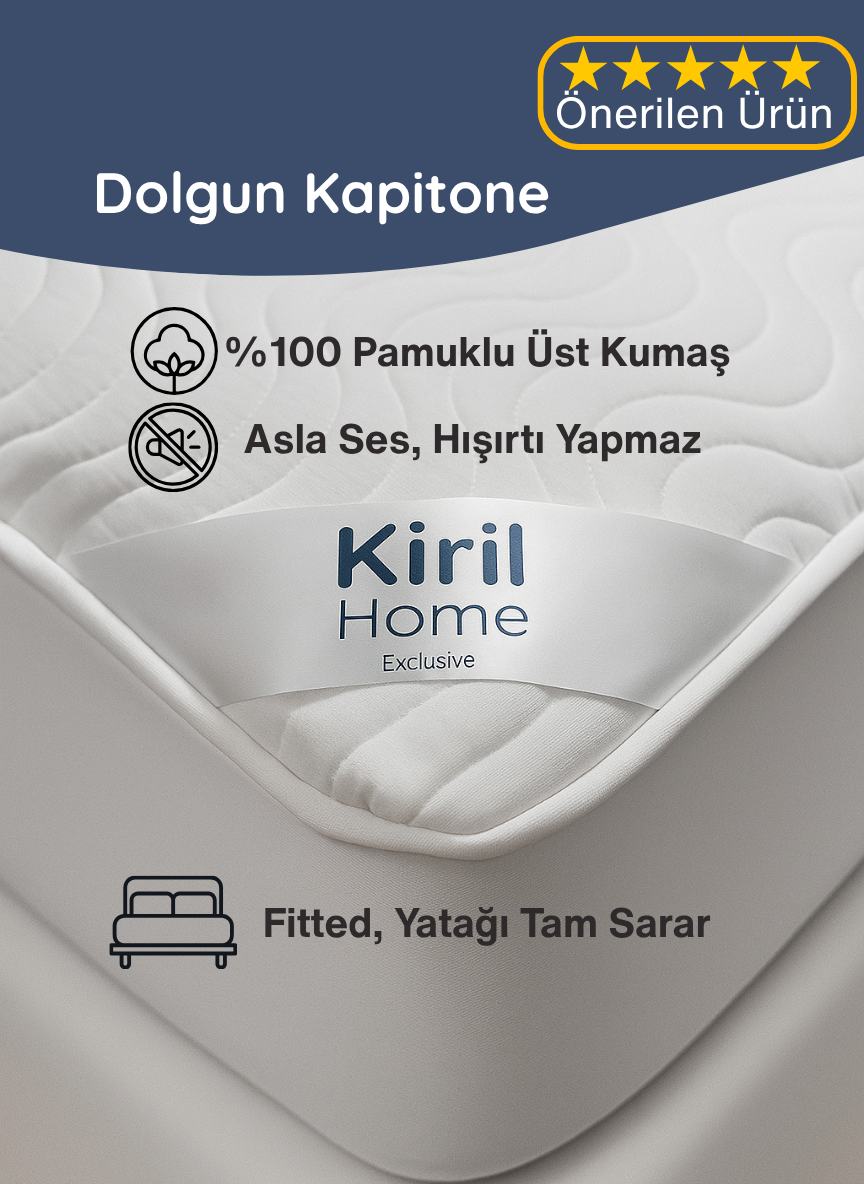 Premium %100 Pamuk Üst Yüzey, Sessiz Sıvı Geçirmez Yatak Koruyucu Alez