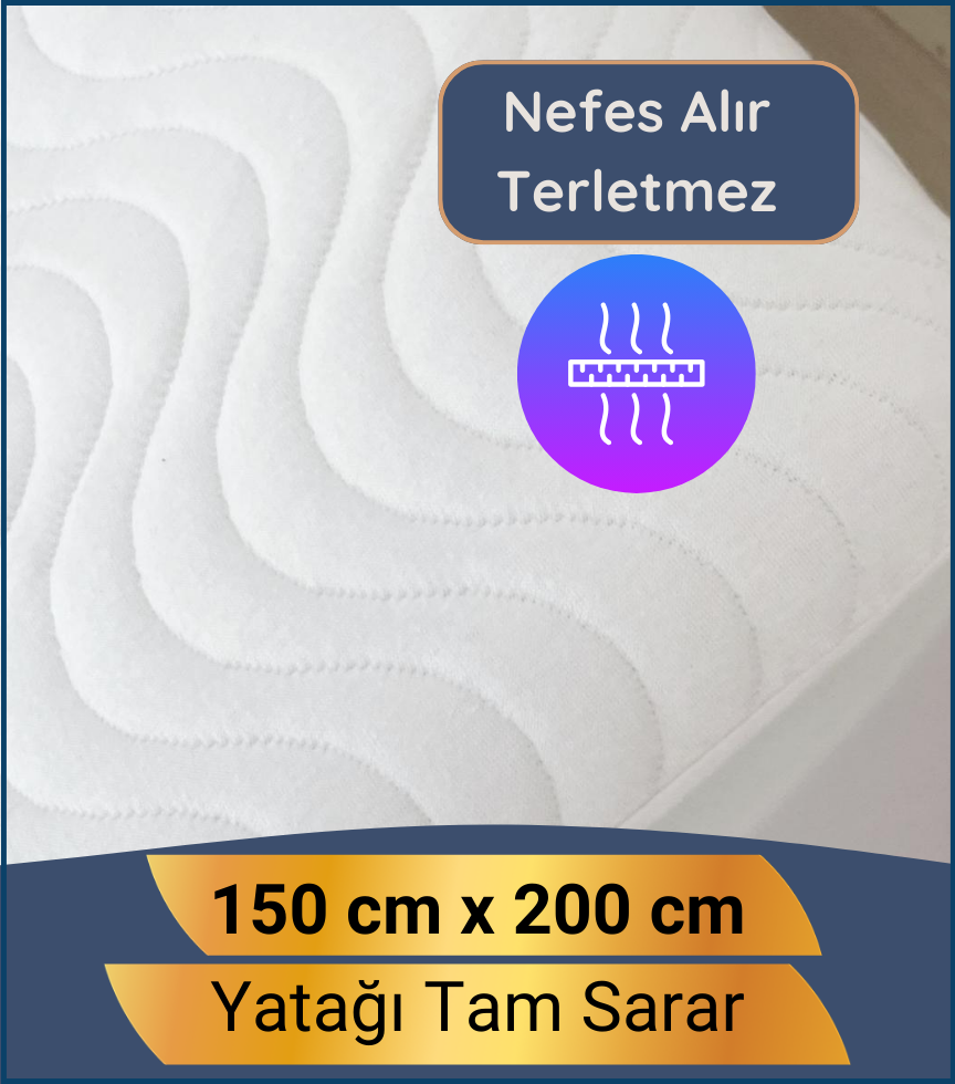 Premium Çift Kişilik Alez 150x200 Pamuklu Yüzey %100 Sıvı Geçirmez
