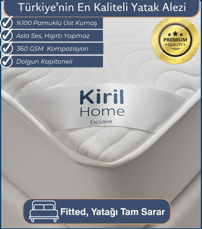 Premium Çift Kişilik Alez 160x200 Pamuklu Yüzey %100 Sıvı Geçirmez