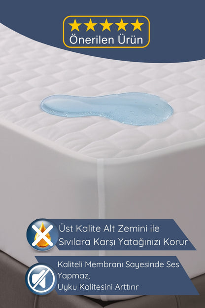 Ultra Soft Sıvı, Ter, İdrar Geçirmez Yatak Alezi | Ultra Sessiz | Full Kenar | Sağlam Dikişli | Yumuşak