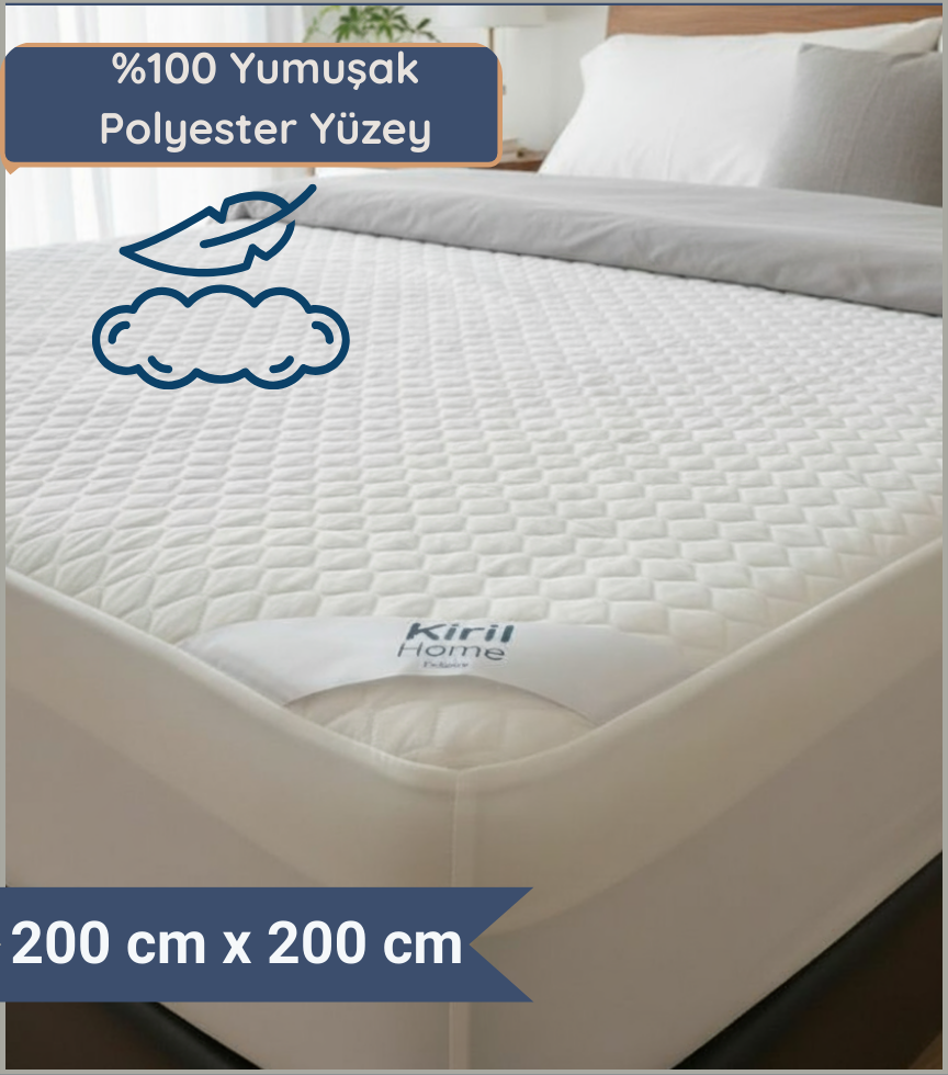 Comfort Çift Kişilik Alez 200x200 Yumuşak Polyester Yüzey %100 Sıvı Geçirmez