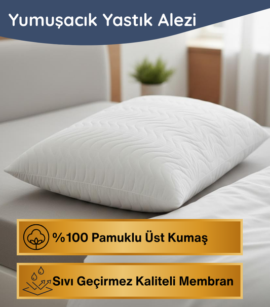 Konfor %100 Pamuk Üst Yüzey, Sessiz Sıvı Geçirmez Yastık Koruyucu Alez
