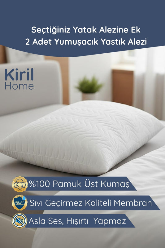 Premium %100 Pamuk Üst Yüzey, Sessiz Sıvı Geçirmez Yastık Koruyucu Alez