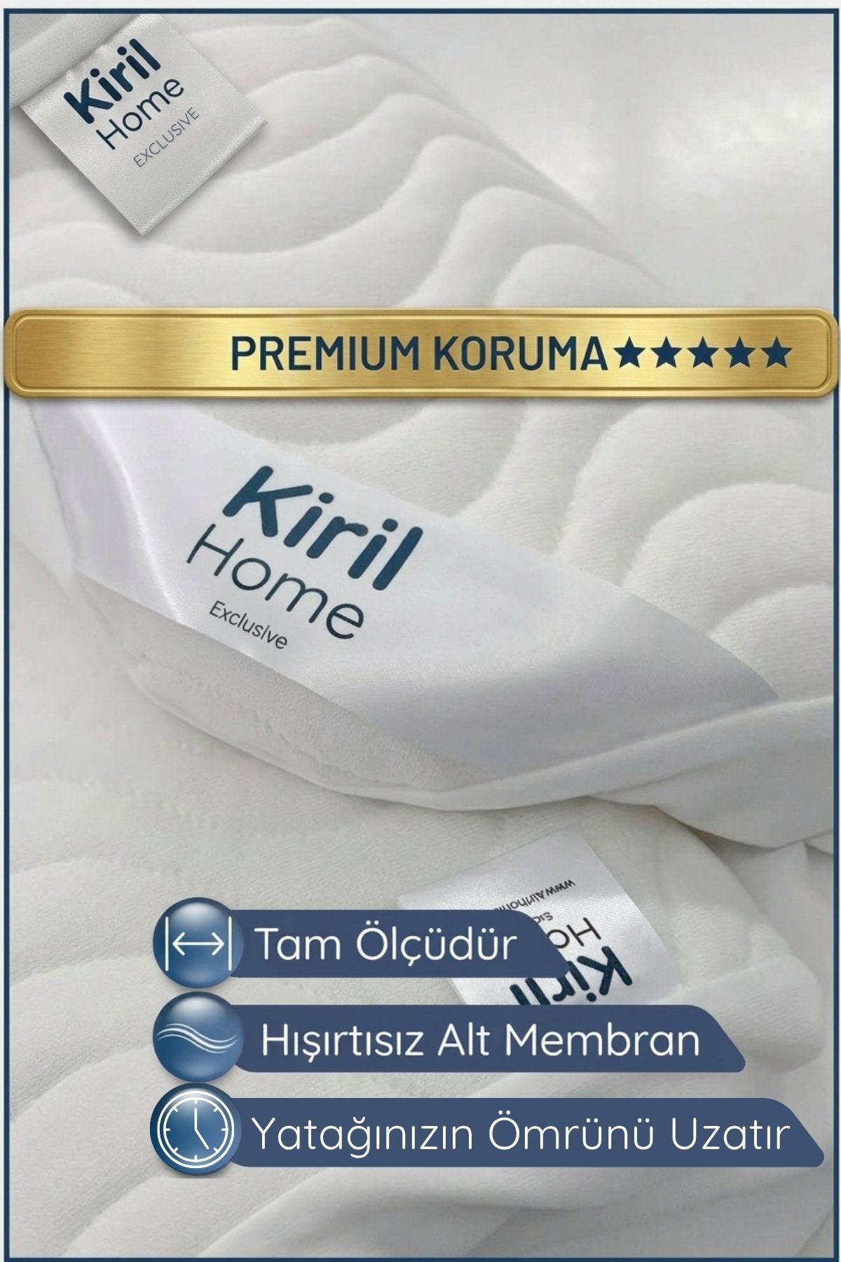 Premium Dolgun Sıvı Geçirmez Yatak Alezi | %100 Pamuklu Yüzey | Ultra Sessiz | Full Kenar | Yumuşak