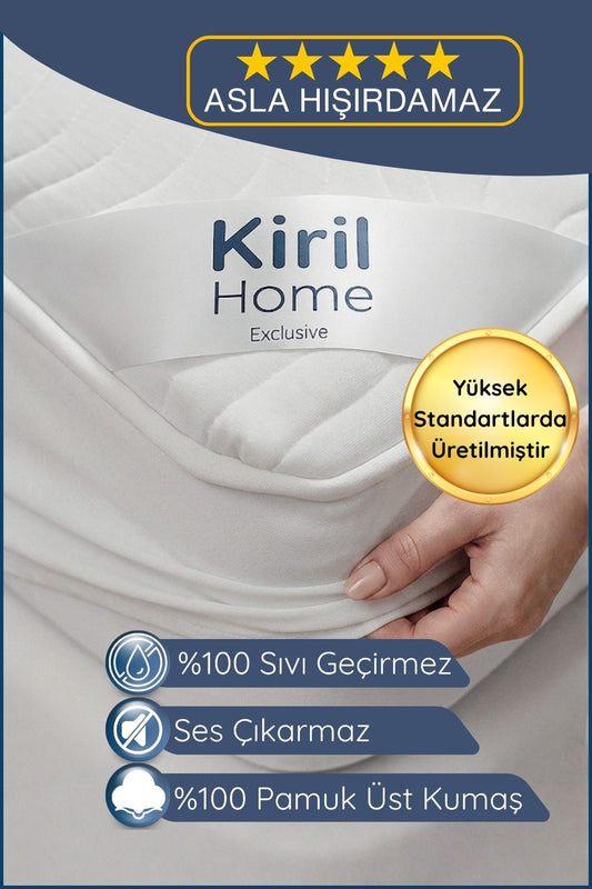 Yumuşak & Dolgun Premium Yatak Alezi – %100 Pamuk Yüzeyli, Sessiz ve Sıvı Geçirmez 160x200