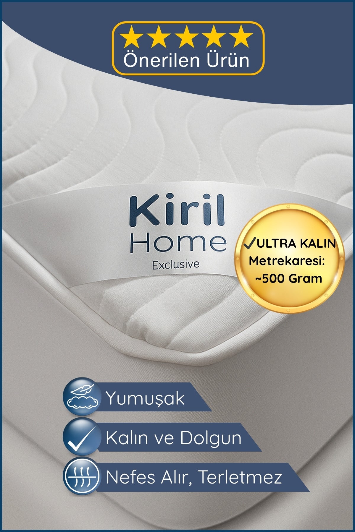 Premium Dolgun Sıvı Geçirmez Yatak Alezi | %100 Pamuklu Yüzey | Ultra Sessiz | Full Kenar | Yumuşak