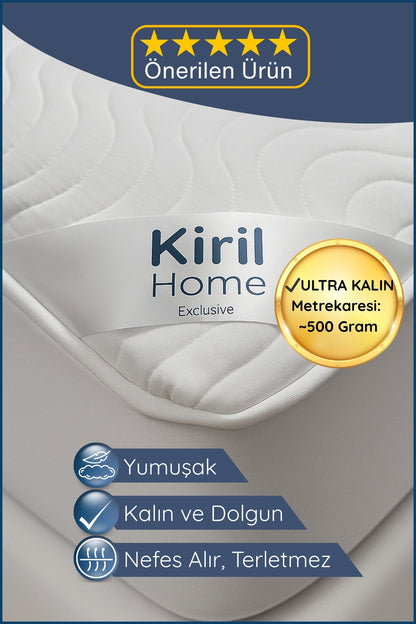 Premium Dolgun Sıvı Geçirmez Yatak Alezi | %100 Pamuklu Yüzey | Ultra Sessiz | Full Kenar | Yumuşak