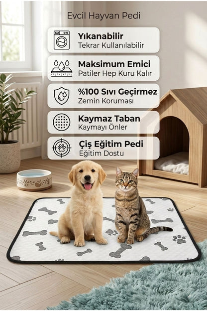 70x90 Sıvı Geçirmez Yıkanabilir Emici Kedi Köpek Çiş Pedi