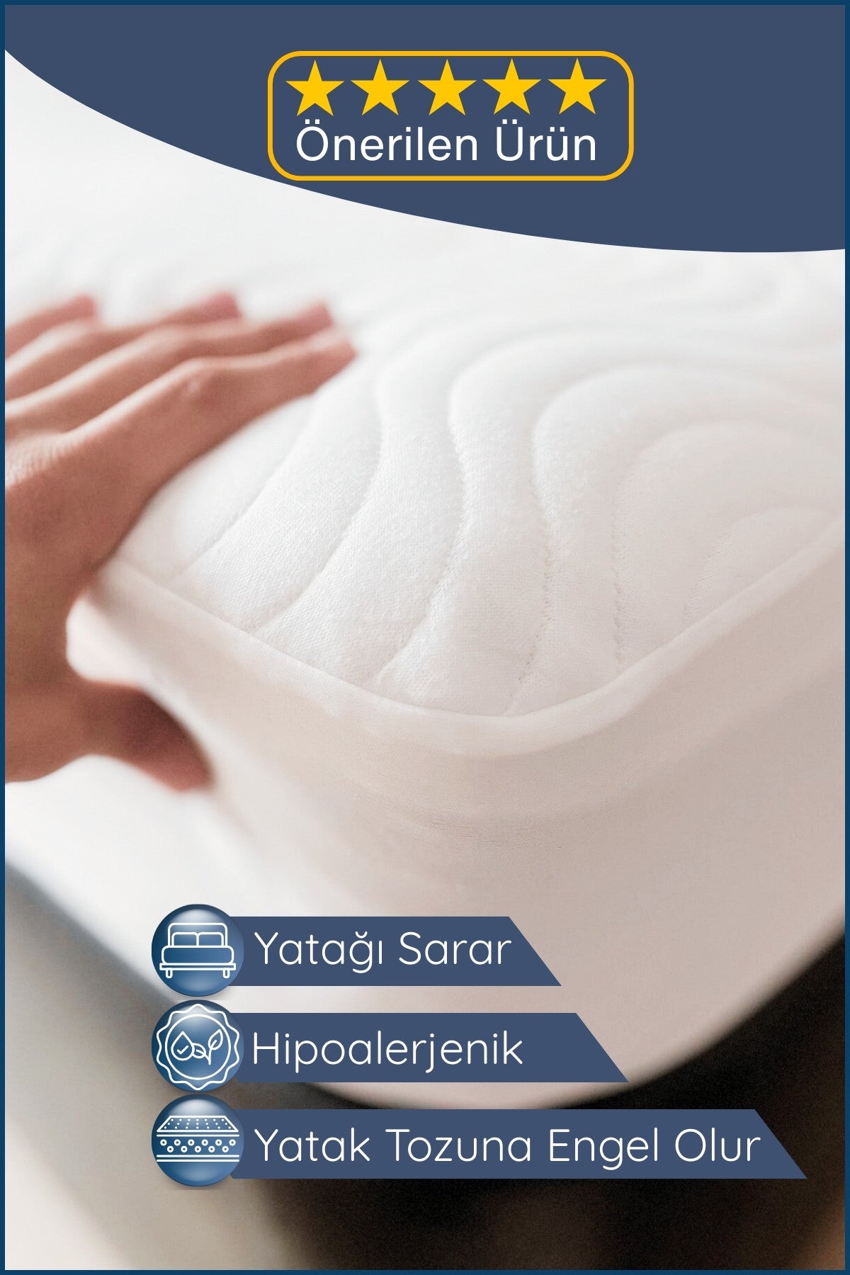Premium Dolgun Sıvı Geçirmez Yatak Alezi | %100 Pamuklu Yüzey | Ultra Sessiz | Full Kenar | Yumuşak