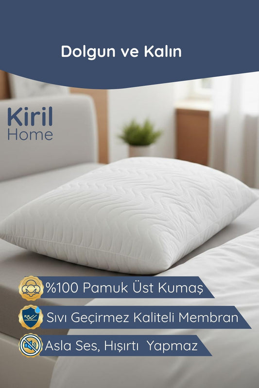 Premium %100 Pamuk Üst Yüzey, Sessiz Sıvı Geçirmez Yastık Koruyucu Alez