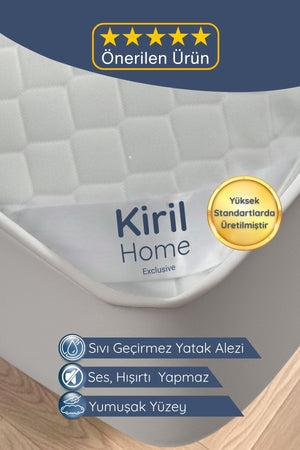 Ultra Soft Sıvı, Ter, İdrar Geçirmez Yatak Alezi | Ultra Sessiz | Full Kenar | Sağlam Dikişli | Yumuşak
