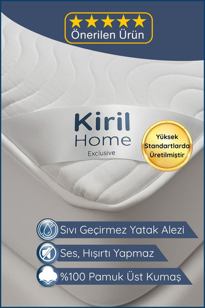 Premium Dolgun Sıvı Geçirmez Yatak Alezi | %100 Pamuklu Yüzey | Ultra Sessiz | Full Kenar | Yumuşak
