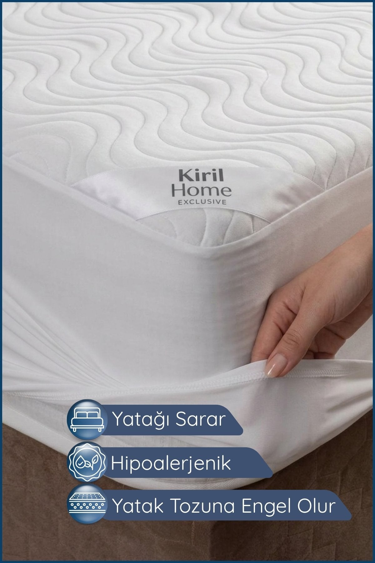 Premium Dolgun Sıvı Geçirmez Yatak Alezi | %100 Pamuklu Yüzey | Ultra Sessiz | Full Kenar | Yumuşak