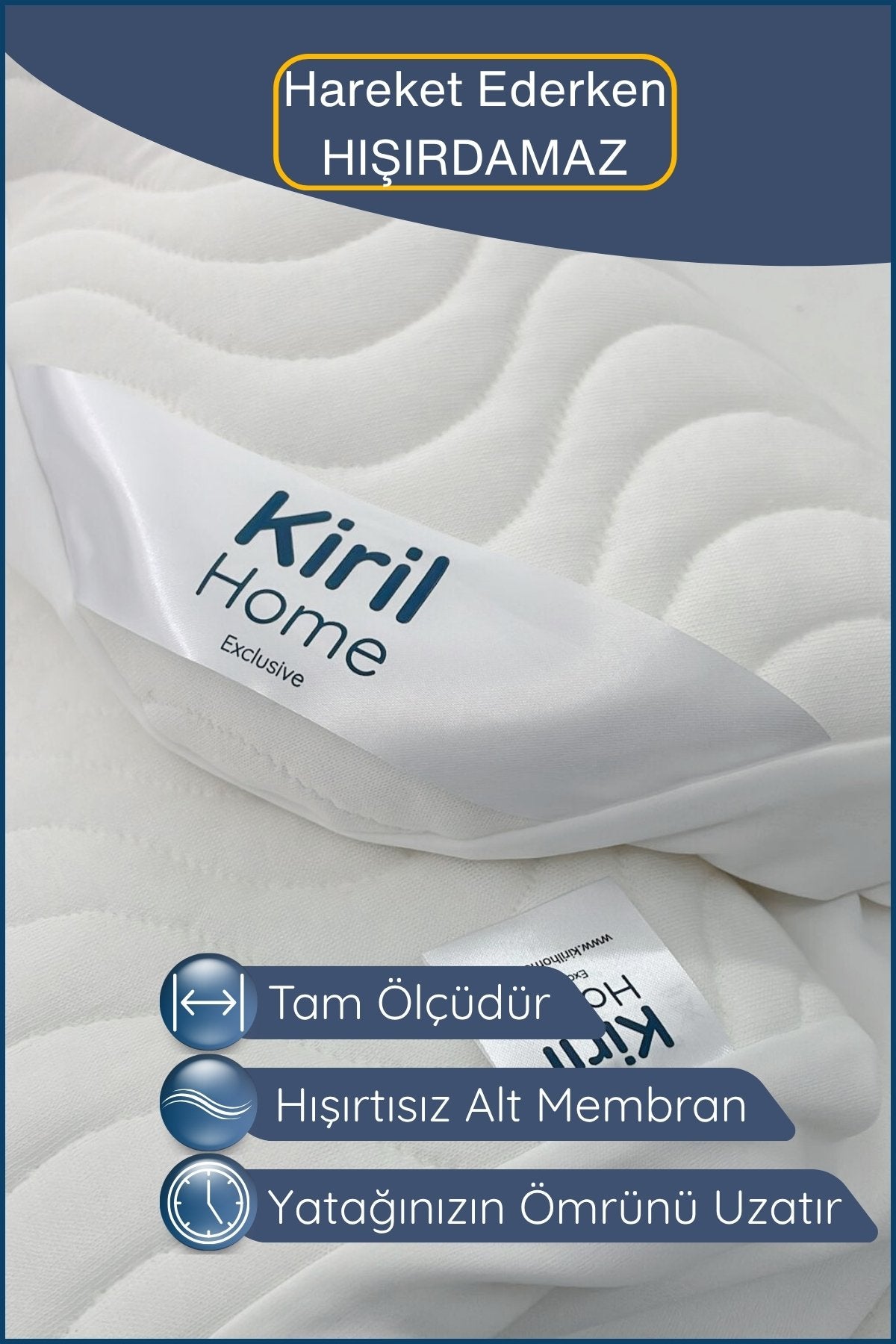 Yumuşak & Dolgun Premium Yatak Alezi – %100 Pamuk Yüzeyli, Sessiz ve Sıvı Geçirmez 150x200