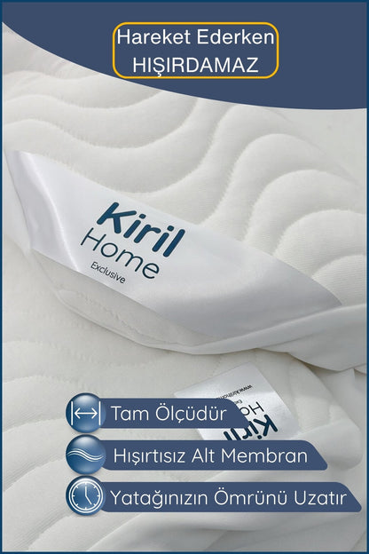 Yumuşak & Dolgun Premium Yatak Alezi – %100 Pamuk Yüzeyli, Sessiz ve Sıvı Geçirmez 150x200