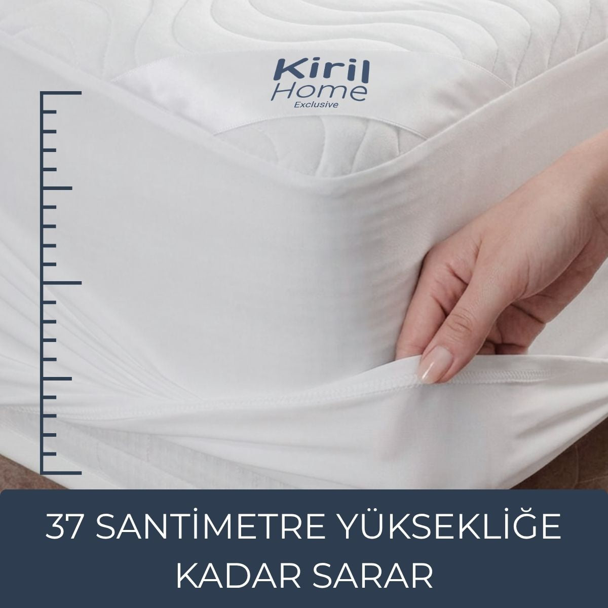 Yumuşak & Dolgun Premium Yatak Alezi – %100 Pamuk Yüzeyli, Sessiz ve Sıvı Geçirmez 160x200