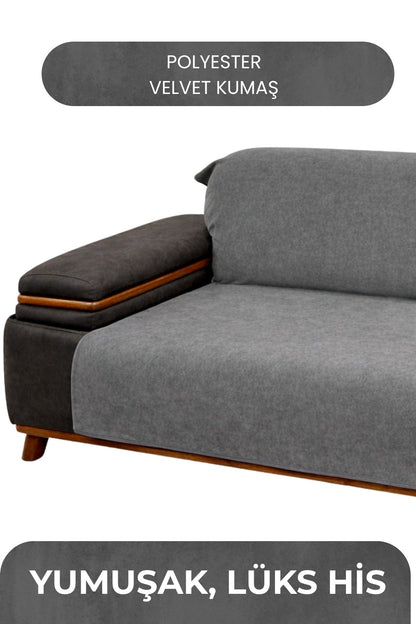2'li Velvet Koltuk Örtüsü (5 Farklı Ebat)