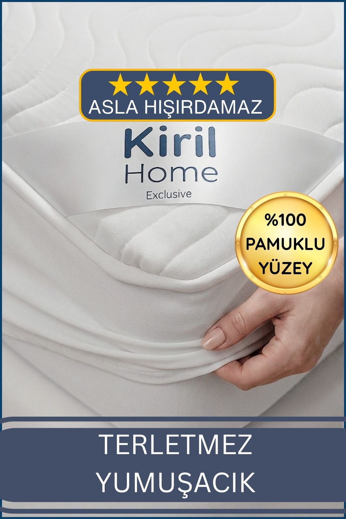 Premium Dolgun Sıvı Geçirmez Yatak Alezi | %100 Pamuklu Yüzey | Ultra Sessiz | Full Kenar | Yumuşak
