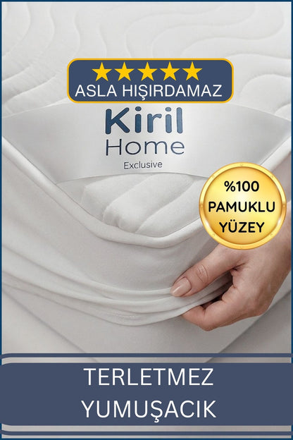 Premium Dolgun Sıvı Geçirmez Yatak Alezi | %100 Pamuklu Yüzey | Ultra Sessiz | Full Kenar | Yumuşak